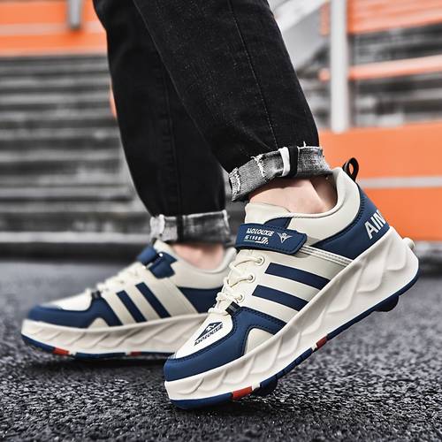 sneakers mens skateboard shoes shoes invisible four wheel retractable mens and womens student double wheel roller skates shoes with wheels casual shoes