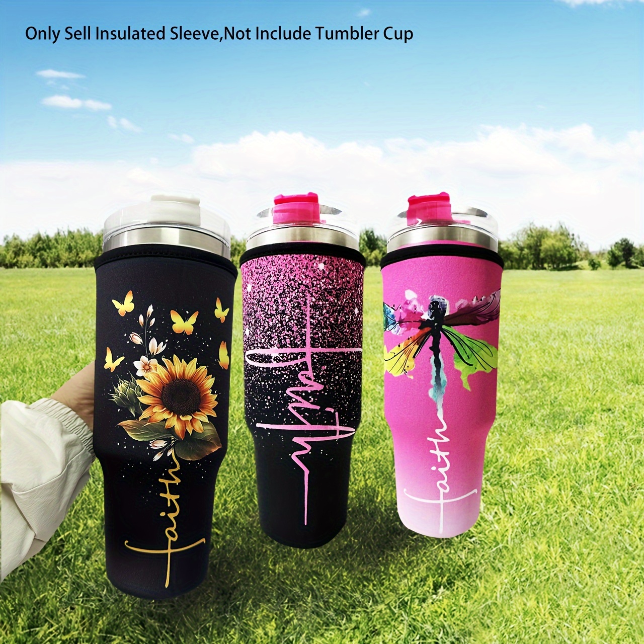 

1pc Detachable And Reusable Cup Protective Sleeve, Non-slip Water Bottle Cover For 40oz Cup, For Sports Outdoor, Travel, Fitness Training