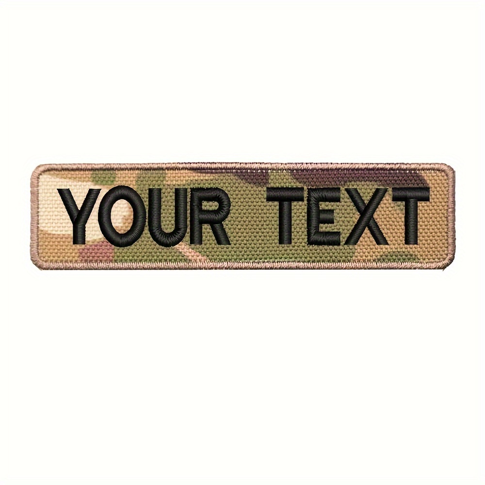 1pc Custom Name Patch, Personalized Embroidered Name Camouflage Badge With Hook Loop Backing