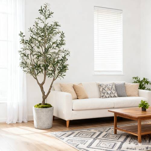 artificial olive tree 6 7 8ft for outdoor with nursery planter realistic olive tree with 860 to 1530 leaves lifelike olive tree easy assembly and clean artificial trees for home decor outdoor garden yard christmas decoration gift