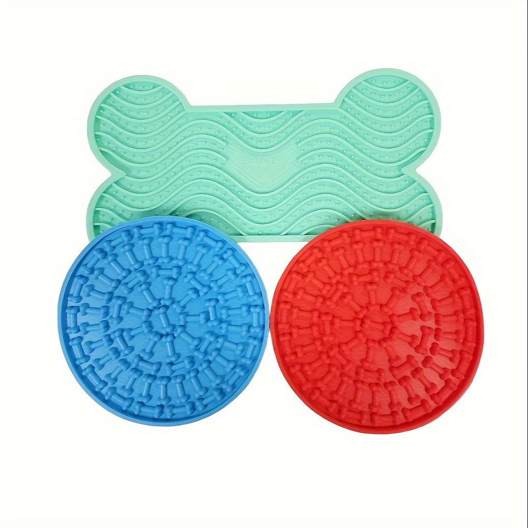 

3pcs Sturdy Licking Pads For Dogs That Attach To Tile, Porcelain, Or Glass Surfaces Dog Licking Mat For All Sized Pets De-stress Your Dog