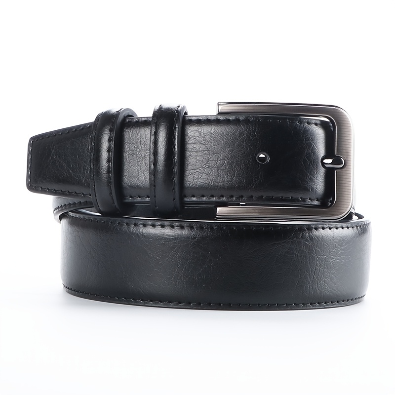 Set of 2 Men's Genuine Leather Ratchet Belts with Adjustable Buckles, Fits Waist Sizes 32"-44" for Business and Casual Wear