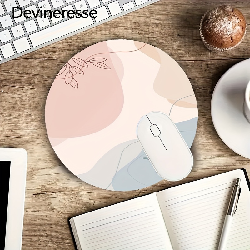 

Devineresse Abstract Marble Design Mouse Pad - Non-slip Rubber Base, Round Desk Mat In Rose Pink & Blue For Home And Office Use, Perfect Gift For Women, 7.87x7.87 Inches