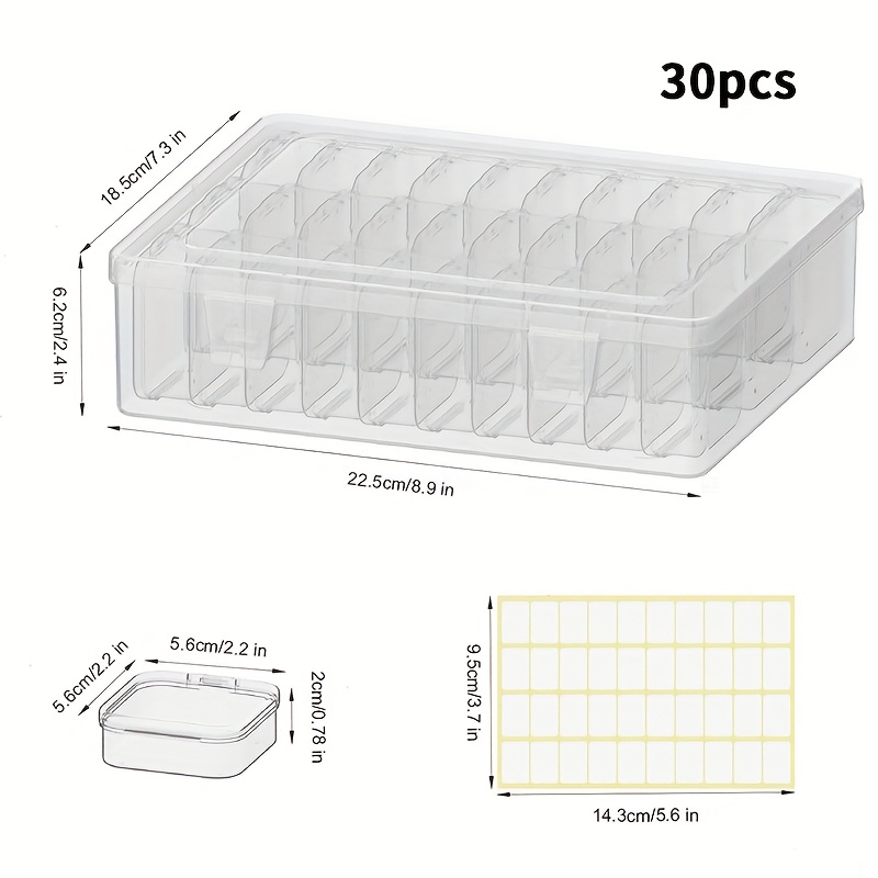 30 60pcs of small jewelry storage boxes and plastic storage boxes mini transparent jewelry storage boxes with opening and closing lids and rectangles for making   craft nails for bracelets Product details 0