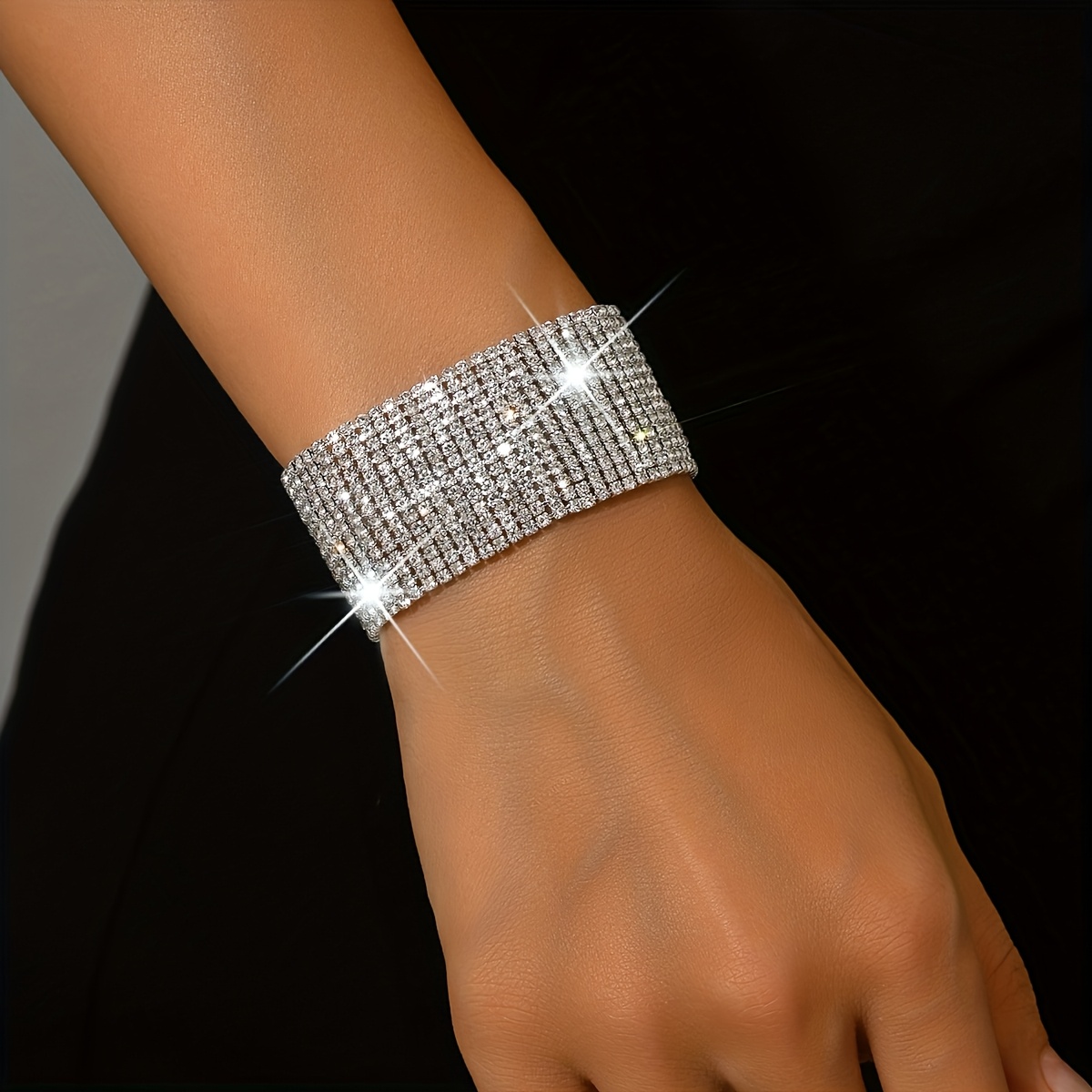 TEMU Bracelet , Style Européen et Américain, Design Complet à Multiples Rangées, Accessoires de Mode, pour Banquet de Mariage, pour Anniversaire et