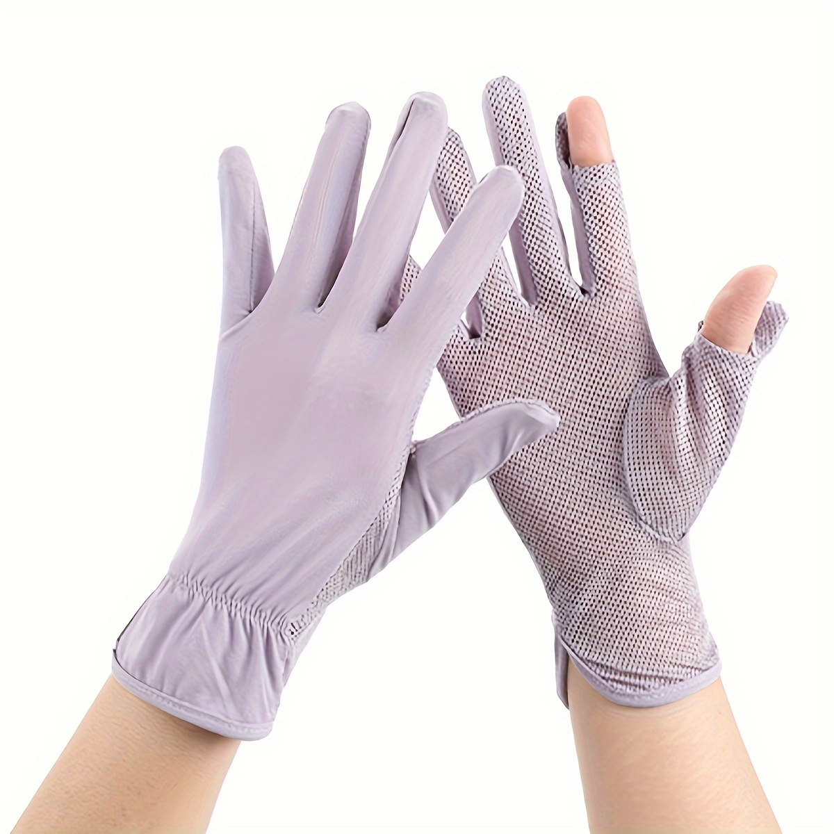Solid Color Thin Breathable Gloves Elastic Uv Protection - Temu