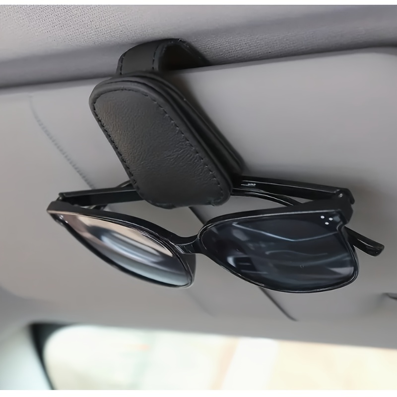 TEMU 2pcs Glasses Holder Clips - Magnetic , With Soft Padding, Sleek Black For All Vehicles, Car Glasses Holder Clip, Vehicle Accessory, , Durable Construction