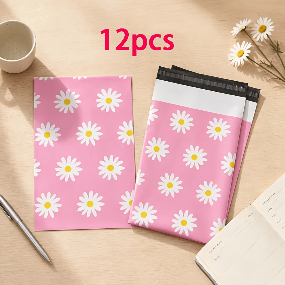 TEMU 12pcs Petites Sacs d'Emballage Cadeau Marguerite, Sacs d'Expédition et Cadeaux de Haute Qualité, Adaptés pour le Shopping, l'Expédition de