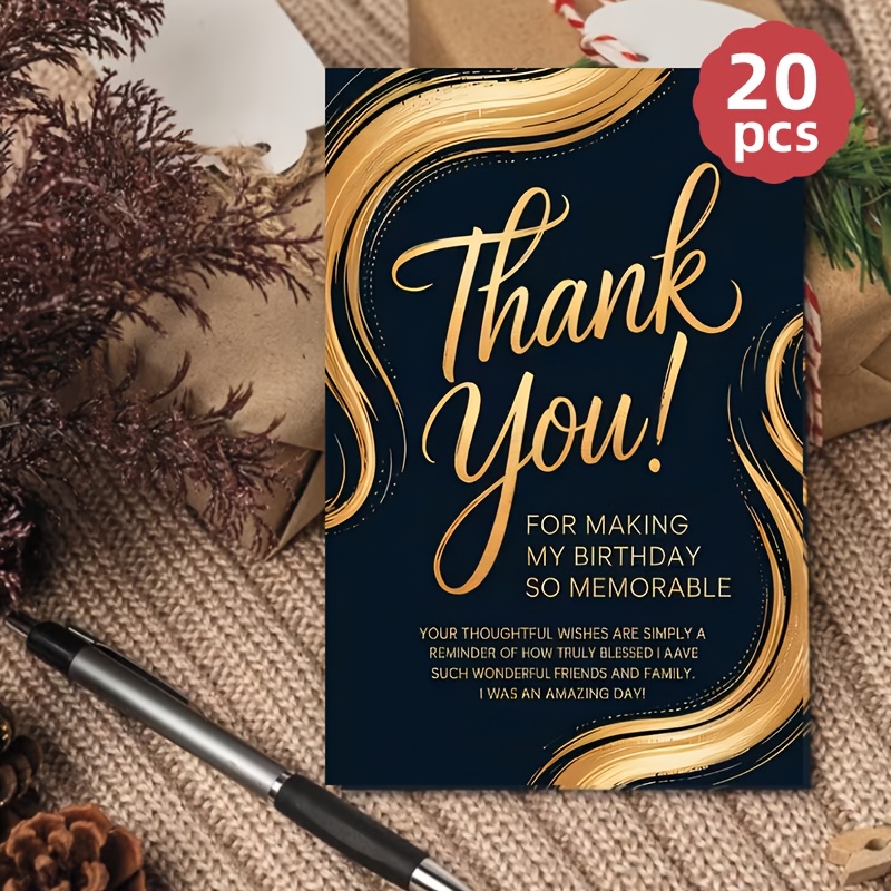TEMU 【party Invitations】20 Birthday Cards, Elegant Handmade Texture Stationery Set, Suitable For Weddings And Event Celebrations Halloween Christmas