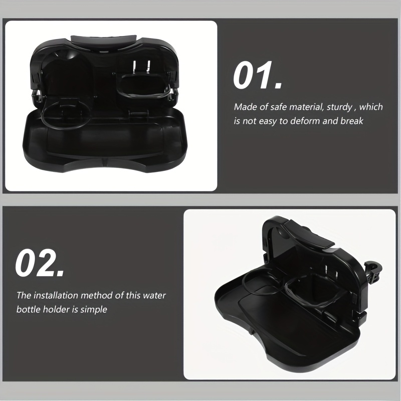 car seat back tray organizer with foldable dish dual cup holders anti slip spill proof design durable abs plastic for road trips travel essentials compatible with 99 vehicles vehicle dining accessory   material backseat dining compact storage easy to clean   travelers Product details 2