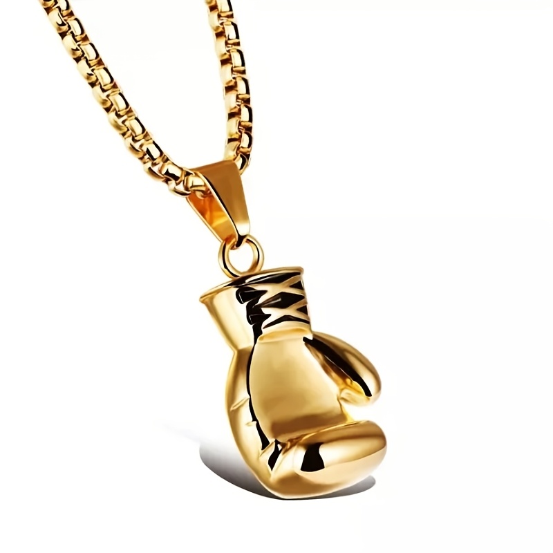 TEMU Collier pendentif 1 pièce pour homme avec gants de boxe de fitness rétro - Accessoire polyvalent tendance punk , d'anniversaire ou de fêtes pour