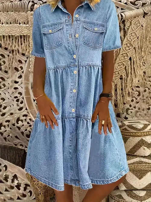 midi denim dresses for older ladies 10 Denim Dresses for Older Ladies