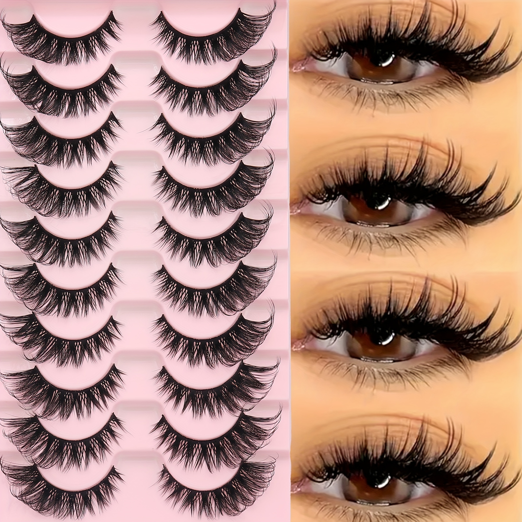 Thick And Fluffy False Eyelashes - Soft, Lashes For A Long-lasting Natural Look With Dramatic Curling Effect. Dense, Full, And Sweet 3d Design, Reusable And Easy To Apply
