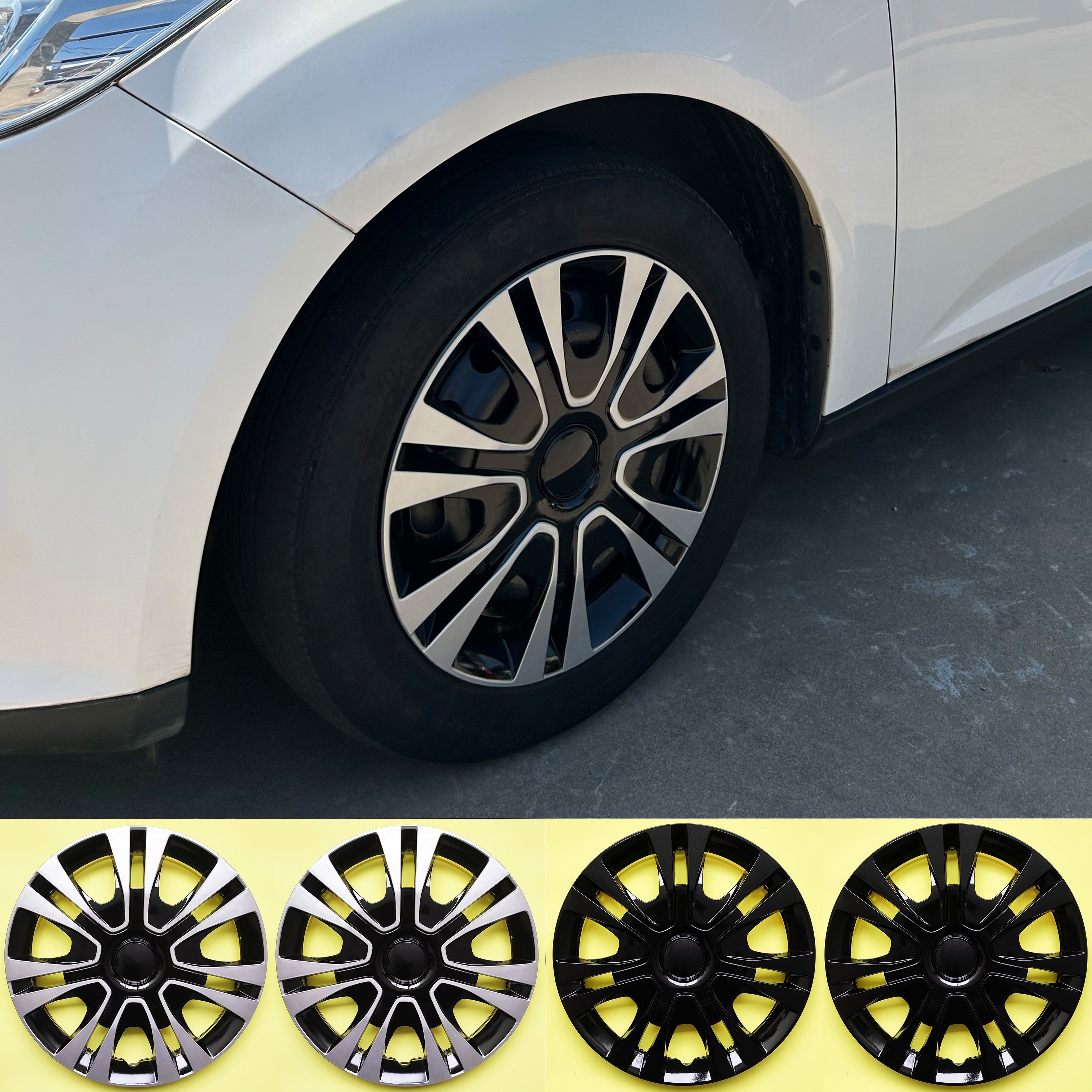 

4pcs Hubcaps For Cars With 15-inch , Made Of Pp Plastic That Used To Decorate The Exterior Of Car Wheels Are In A Of Colors