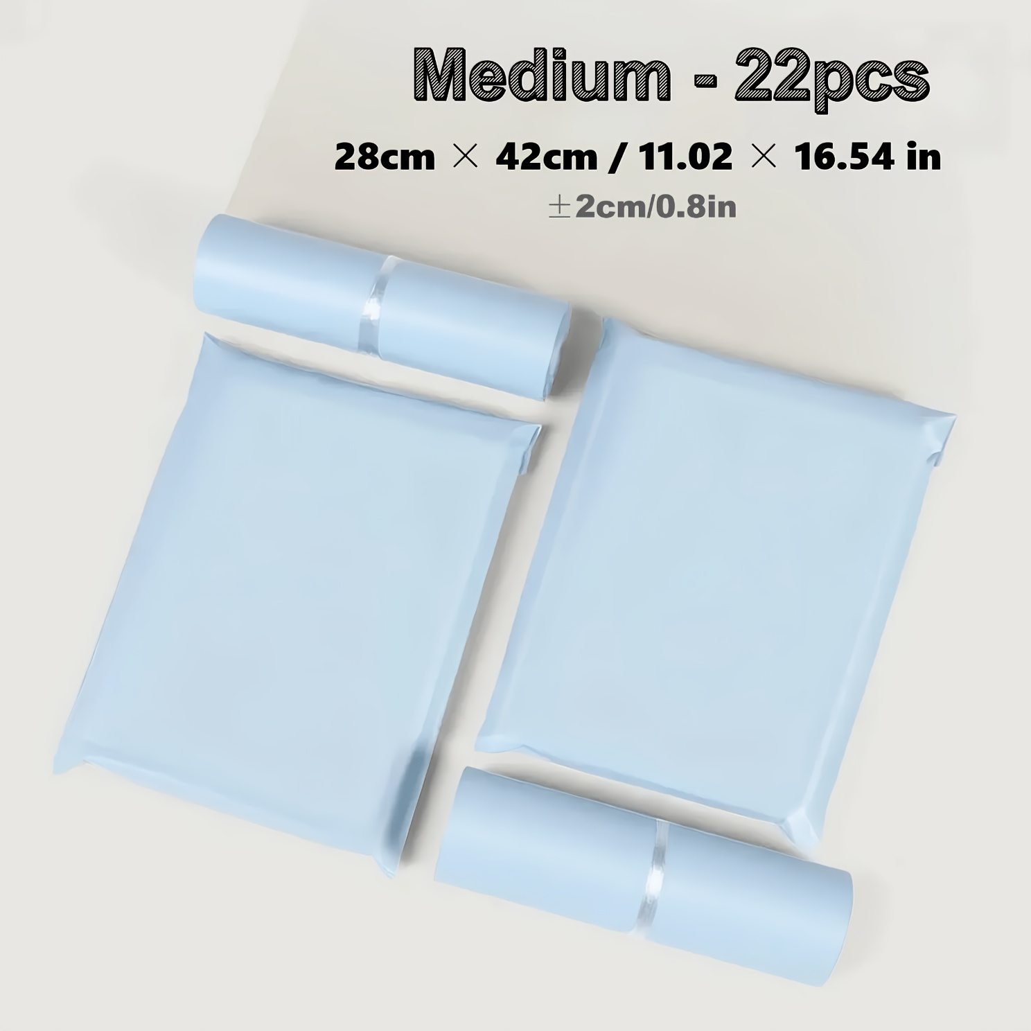 TEMU 22pcs, Sky Blue Thickened Courier Bags, Packaging Bags | Shopping Bags | Gift Bags | Storage Bags | Polyethylene Messenger Envelope Bags, Thick