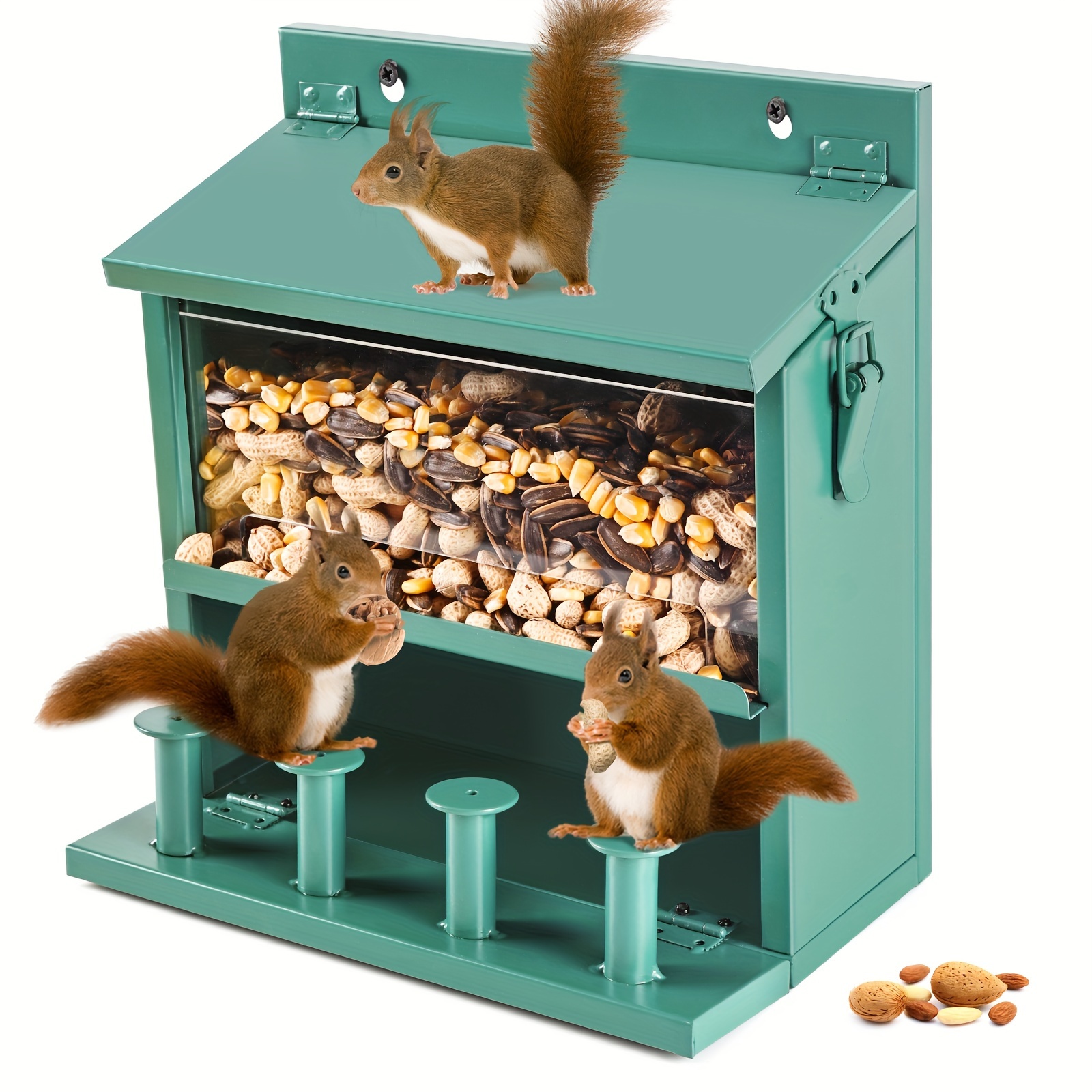 

Squirrel Feeder For Hanging Outside Tree, Mini Chipmunk Outdoors Squirrel Picnic Bench Feeders Table, Funny Boxes, Stronger Than Wooden Structure (shelf Stand Model)