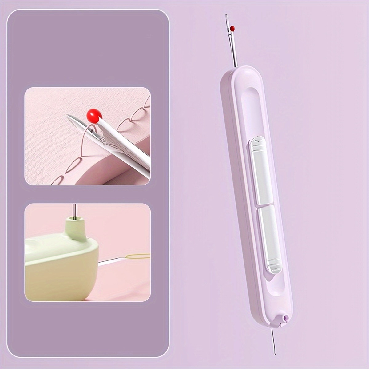 1pc 2-in-1 Threader And Needle Threader, Multifunctional Quick Threading Tool For Seniors, Hand Sewing Supplies