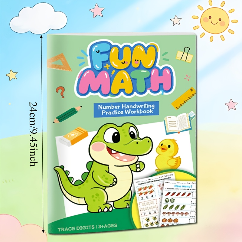 Number Handwriting Practice Workbook for Kids, Addition & Subtraction