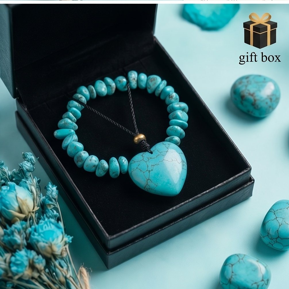 3pc Lapis Lazuli Heart Necklace & Gemstone Bracelet Set
