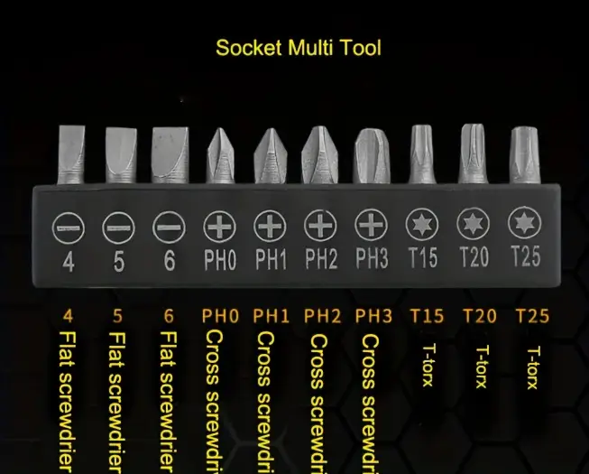 stainless steel adjustable wrench folding allen wrench multi tool with screw bits set durable steel construction versatile adjustable feature no details 4