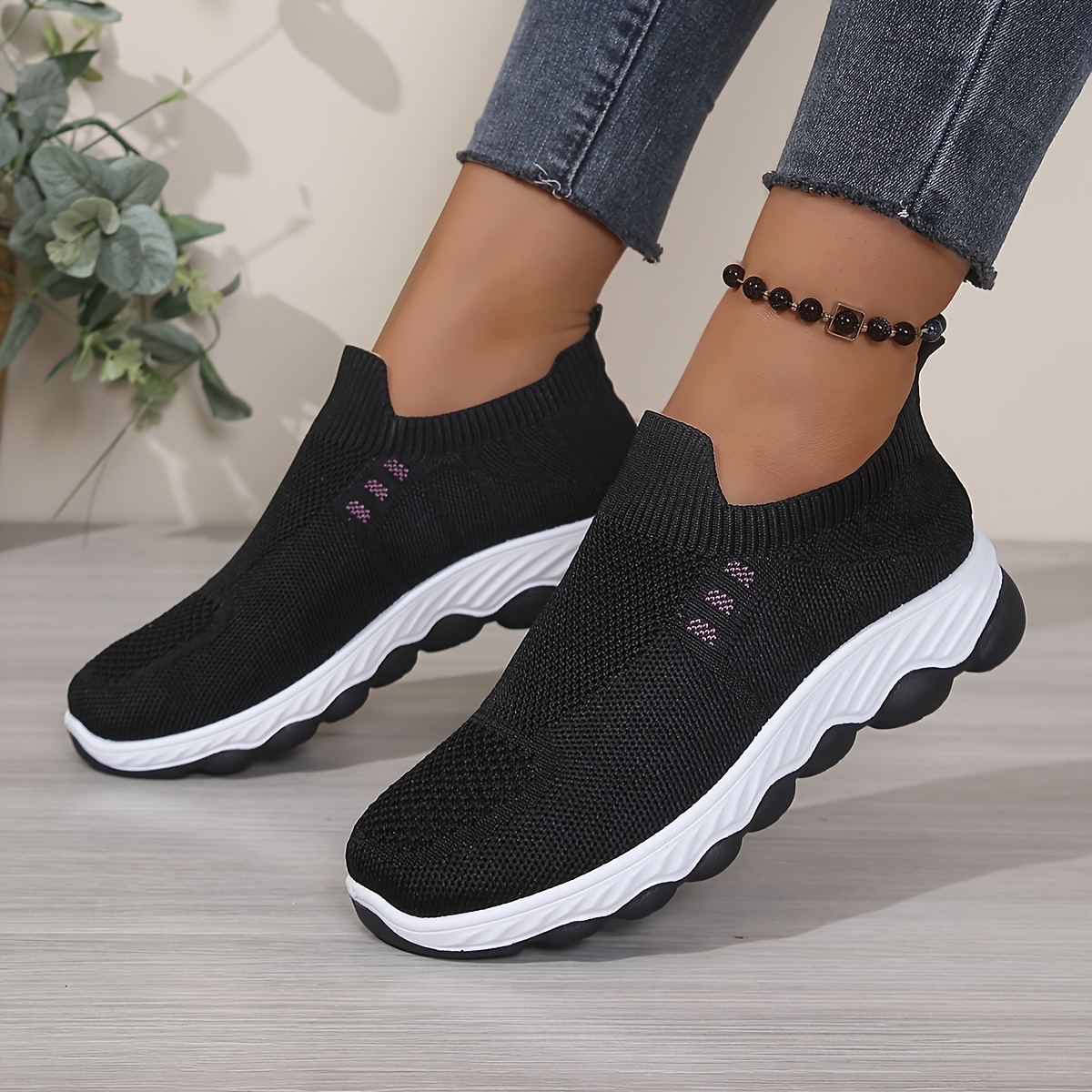 TEMU Spring/summer Mesh Slip-on Shoes, Comfortable Soft-soled Casual Sneakers, Women Shoes