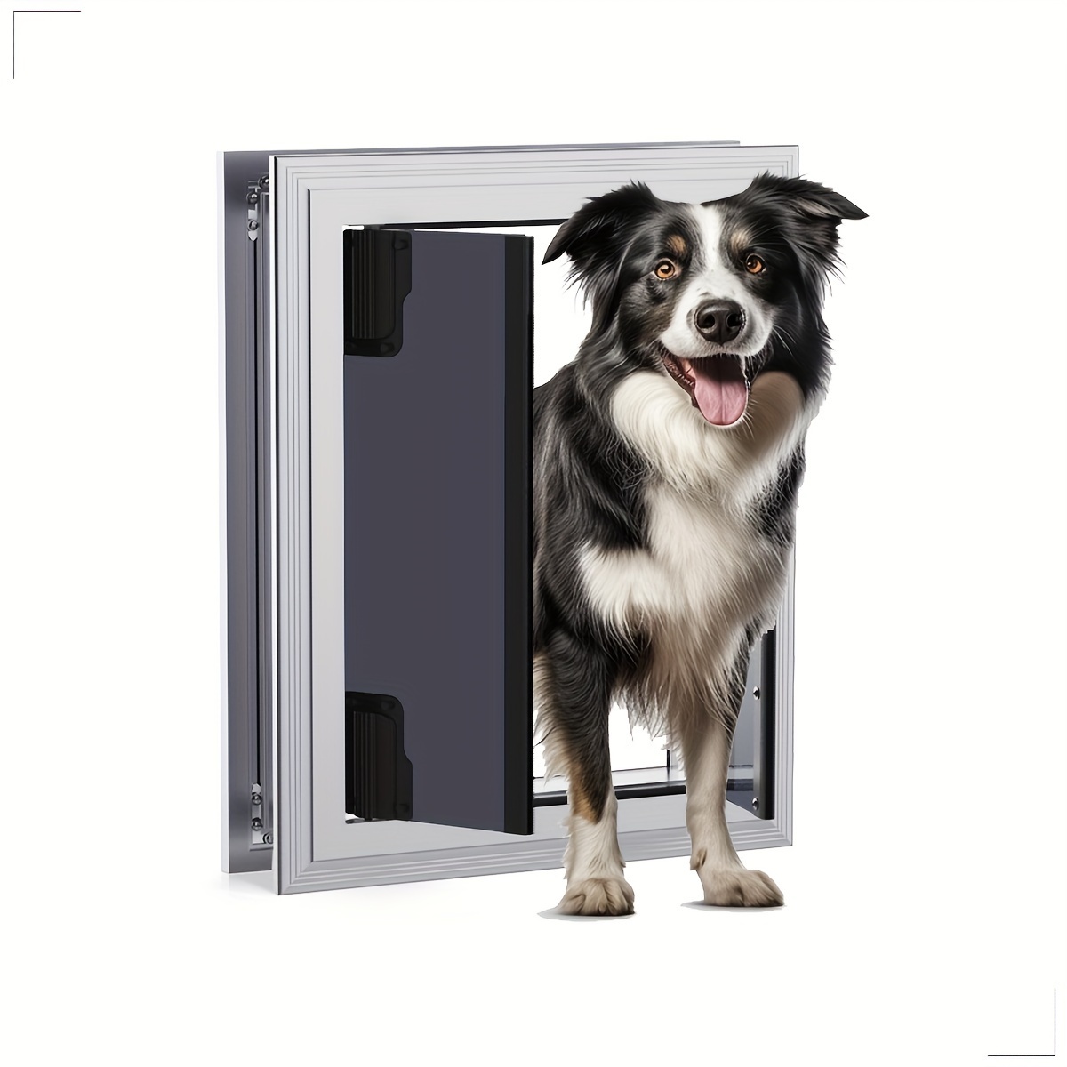 

Large Energy- Door With Heavy-duty Aluminum Frame, Telescoping Tunnel, Magnetic Flaps & Sliding Lock Panel - Interior/ 1.25" To 2.5" , Dog Gates For Inside