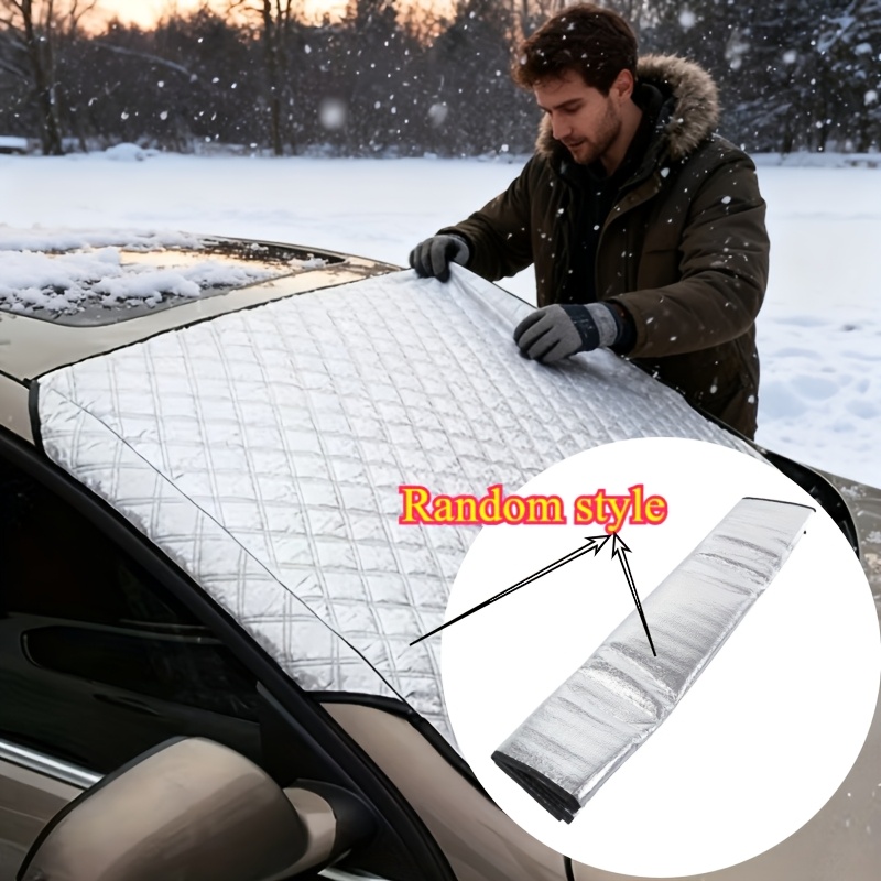 Image of Abs Material Universal Car Snow And Frost Protection Cover, Heat-resistant And Durable, Ideal Windscreen And Sunshade For And , Suitable For Winter And Summer, Home , Random Style