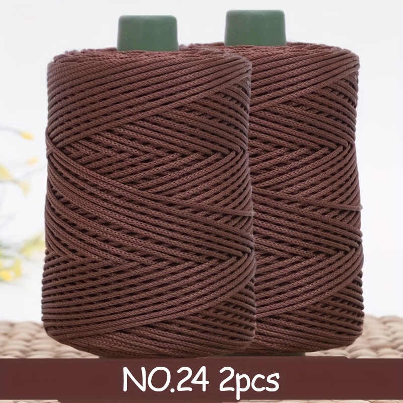 TEMU 540G/19Oz Polyester Holle Garen 3Mm Dik IJzig Breigaren 2-Pack (270G Per Stuk) voor het Haken van Mutsen, Tassen, Kussens