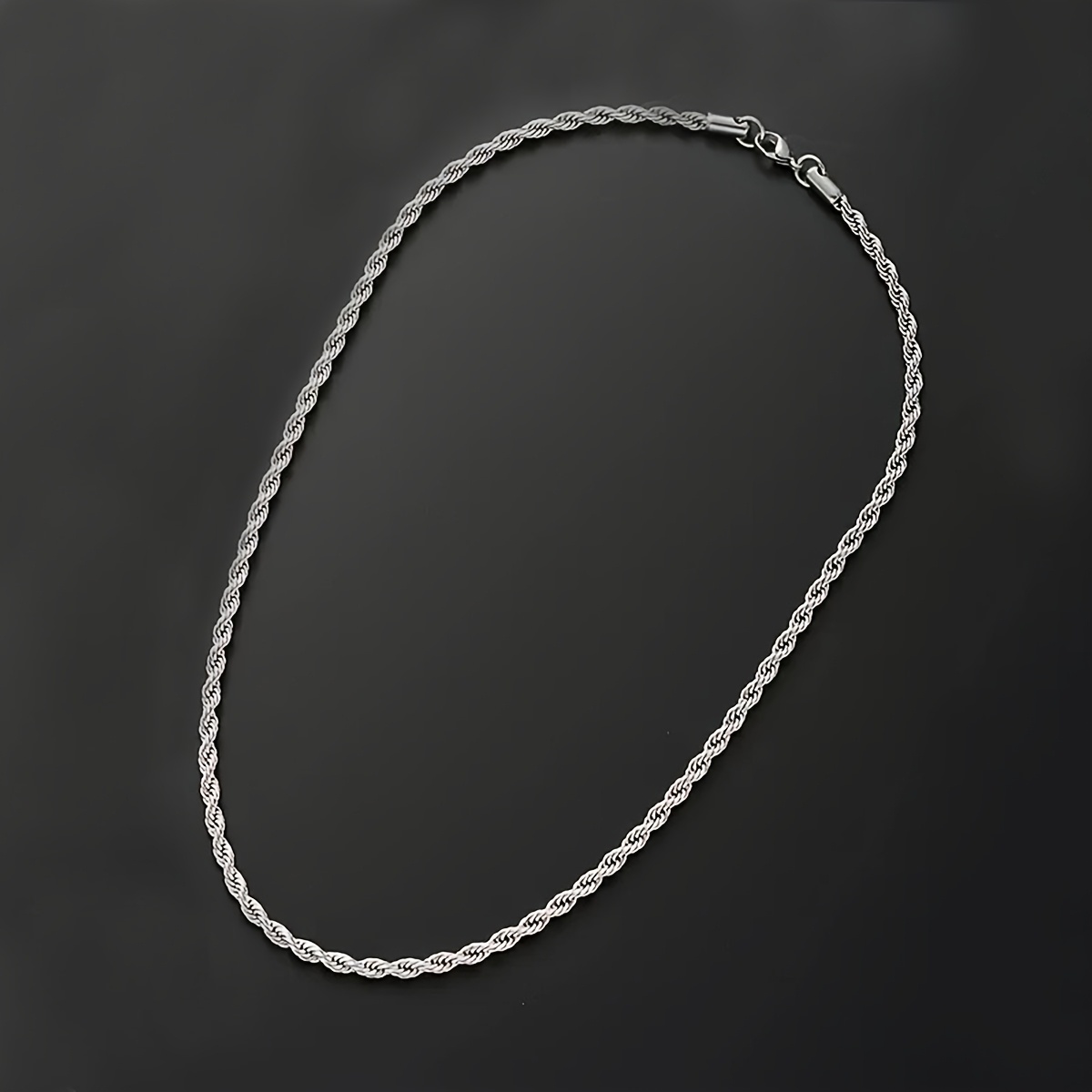E-shop Cooles Herren Seil Halsband 304 304 Edelstahl Twist Halskette, Gedrehte Seilkette Nie Ausbleicht. Hip Hop Style Herren Damen Schmuck Geschenk