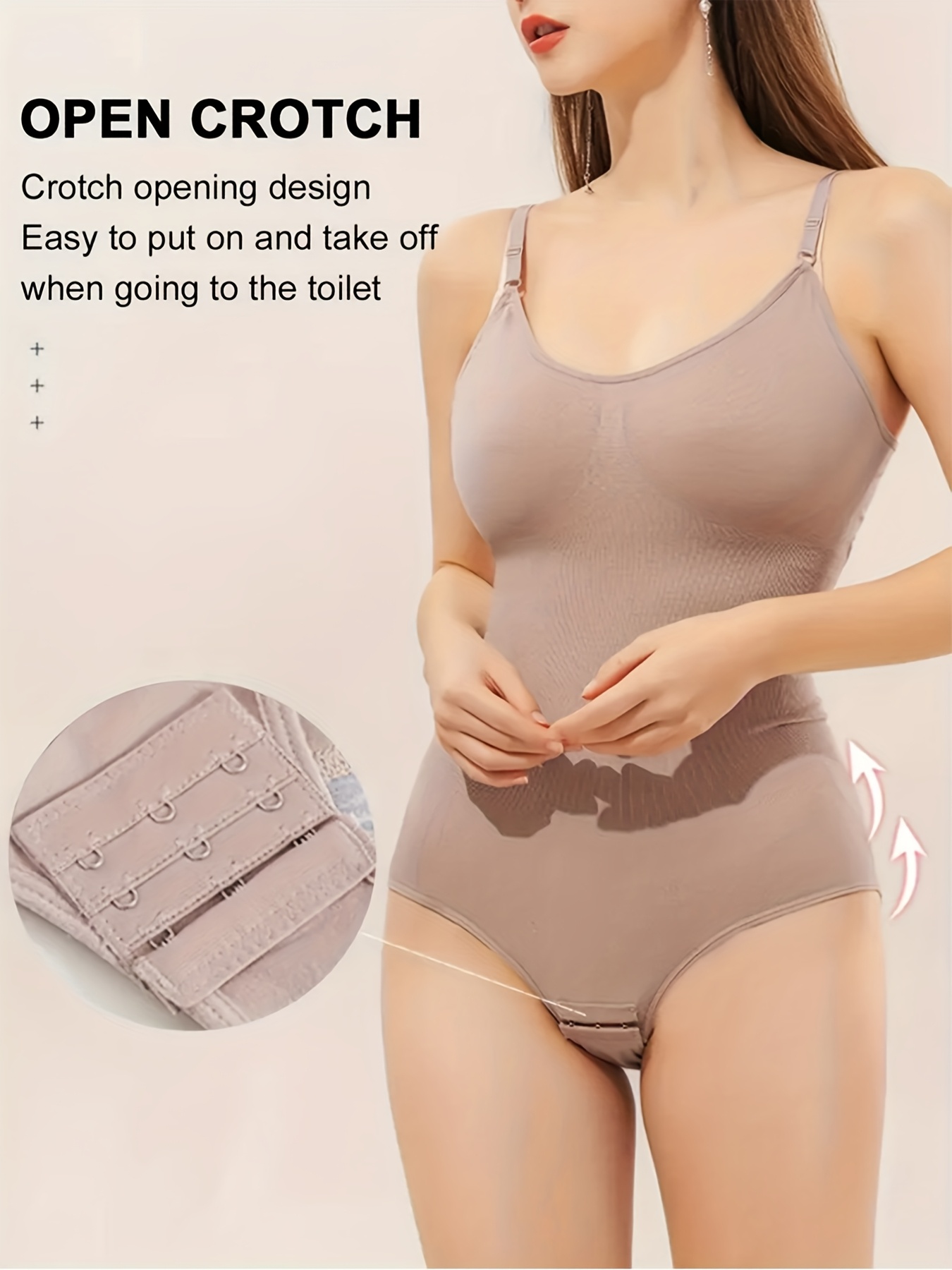 Women'S Seamless Shapewear Bodysuit - & Tummy Control, Solid Color, Fabric, Machine Washable - Ideal for Postpartum, Weight Loss & Fitness, Tummy Control Shapewea