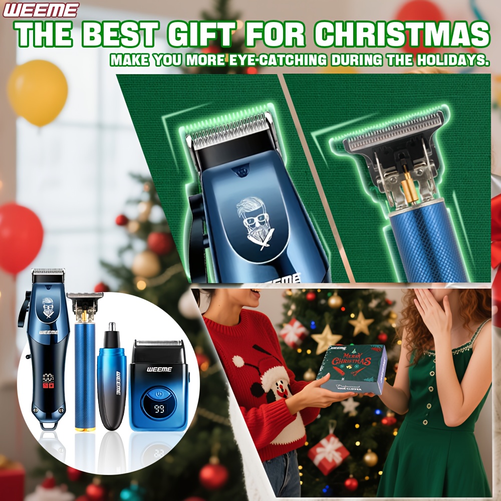 4pcs mens cordless hair clipper kits usb charging electric hairdresser household car travel use ramadan birthday gifts   men husbands or   barber kits barber tools Product details 4