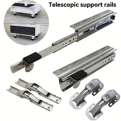 invisible combination telescopic tabletop folding hinge flip hardware additions lightweight load bearing support sliding rail