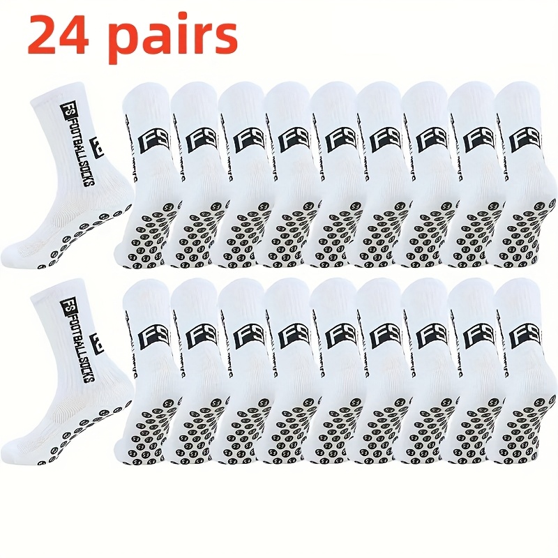 E-shop 24 Paar Unisex Fußballtrainings- Spielsocken mit Silikon-Antirutsch