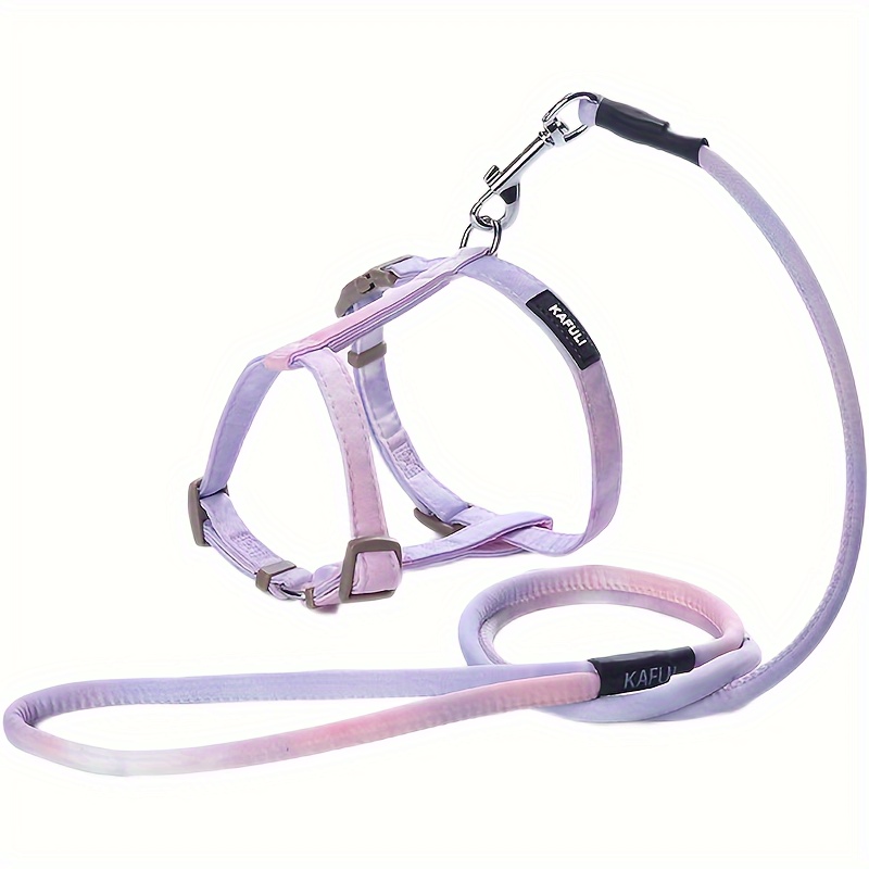 TEMU Laisse avec harnais pour chat, collier -fuite réglable de Y, laisse de pour chat, accessoires d'extérieur pour chat