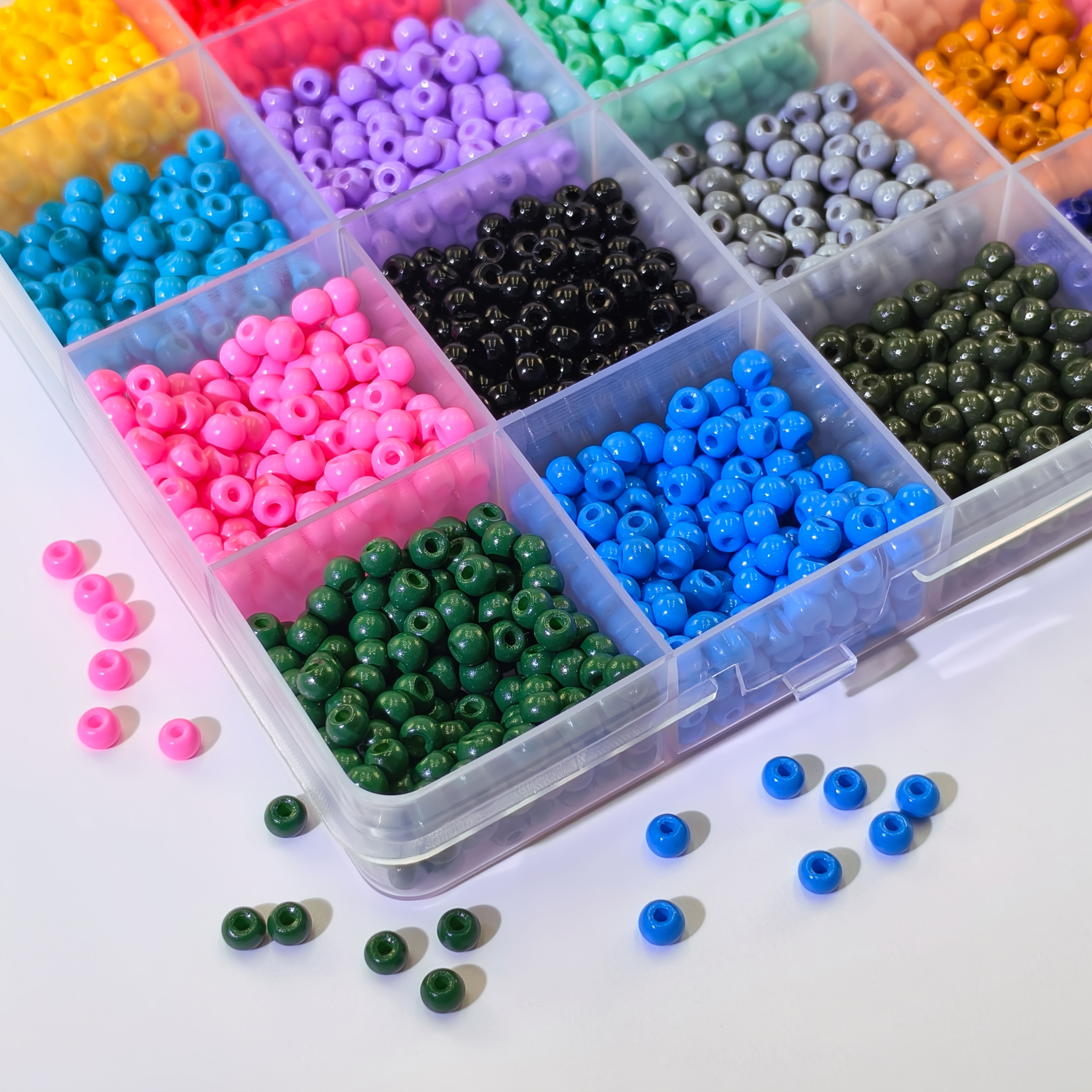 25G Solid Color Enamel Glass Round Beads, 4Mm