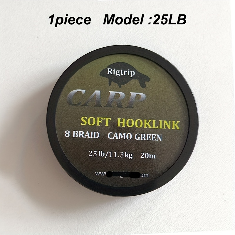 Image of 1pc 20m Carp Fishing Line Soft Hook Link Carp Hooklink Braid Line For Hair Rig 15ib 25ib 35ib Carp Coarse Fishing Tackle