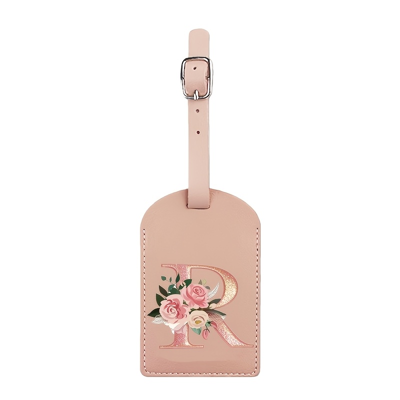 TEMU Personalized Custom Name Luggage Tag Boarding Pass With Initial Floral Pattern Suitable For Travel