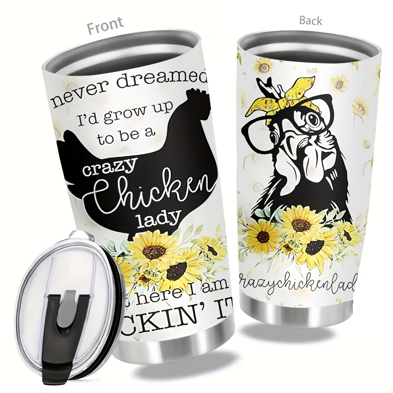 

20oz Lady Stainless Steel Tumbler - Double Wall Insulated Travel Mug With Spill-resistant Lid - Humorous Quote Drinkware - Ideal Gift For Poultry Enthusiasts