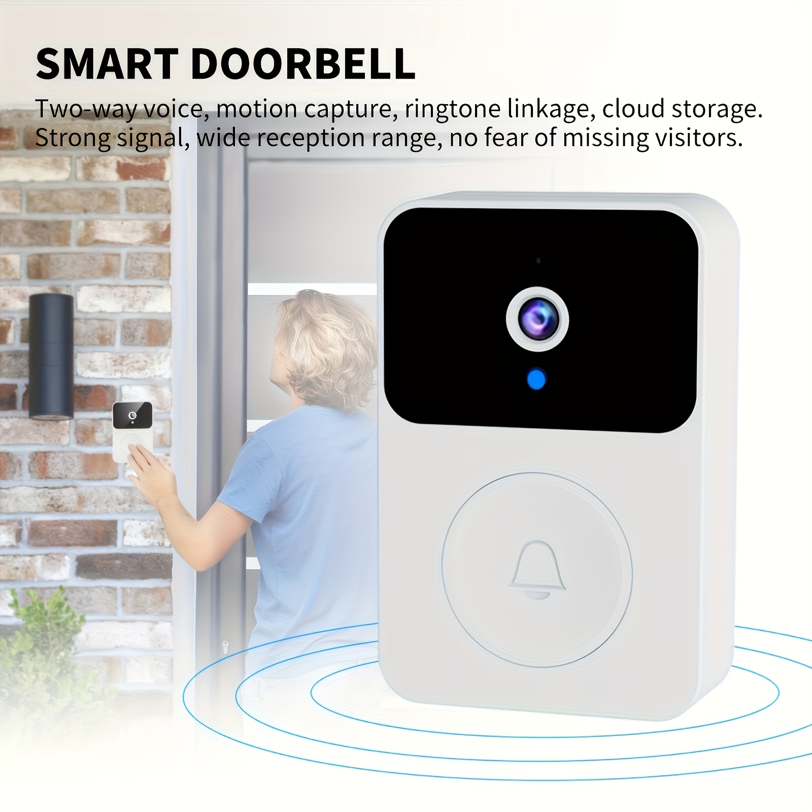 Smart HD Video Camera Wireless Doorbell with Night Vision