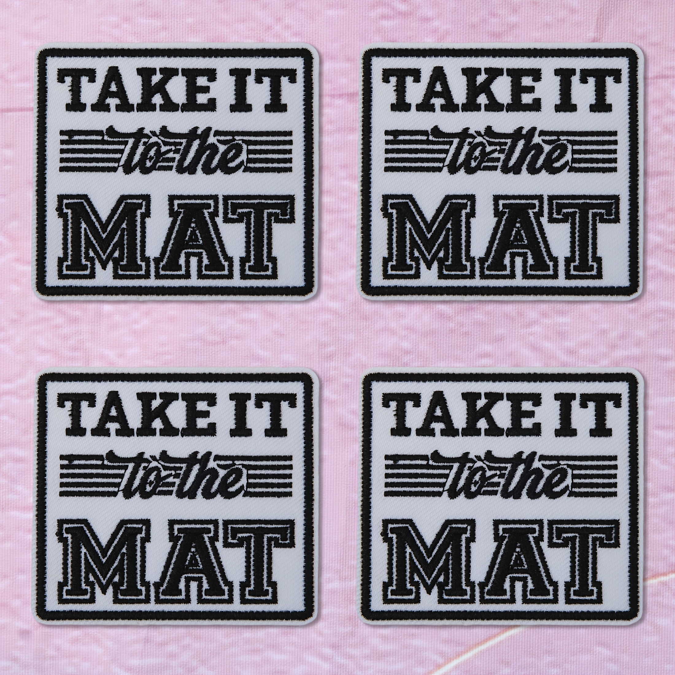 TEMU 4pcs Athletic Motivational Patches - "take It To " Embroidered Decals For Sports Gear