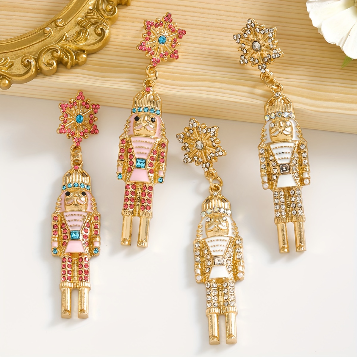 Red Christmas Nutcracker Soldier Stud Dangle Earrings – Bright Light Creations Australia