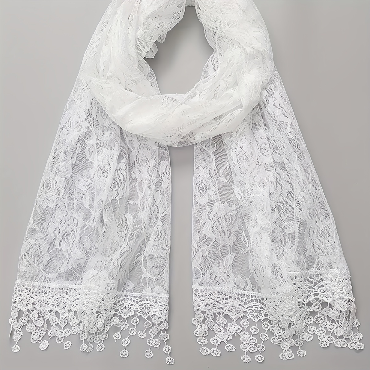 Image of Women's Fashion Lace Hollow Scarf Shawl Headscarf For Daily Use