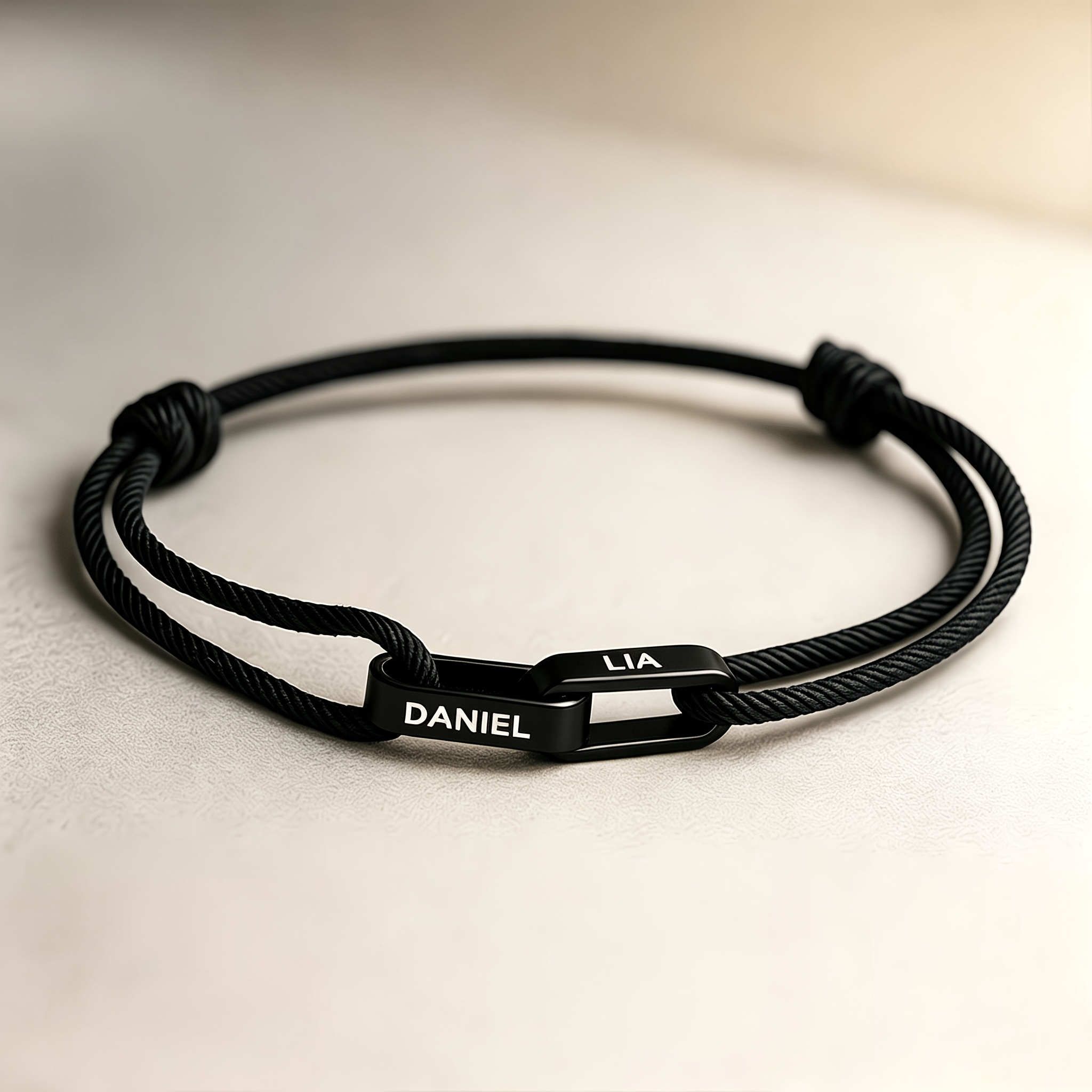 TEMU Custom Couple Bracelets Engraved With Names, – Unisex Adjustable Knotted Friendship Bracelets, Using Minimalist Matching Jewelry In A Popular
