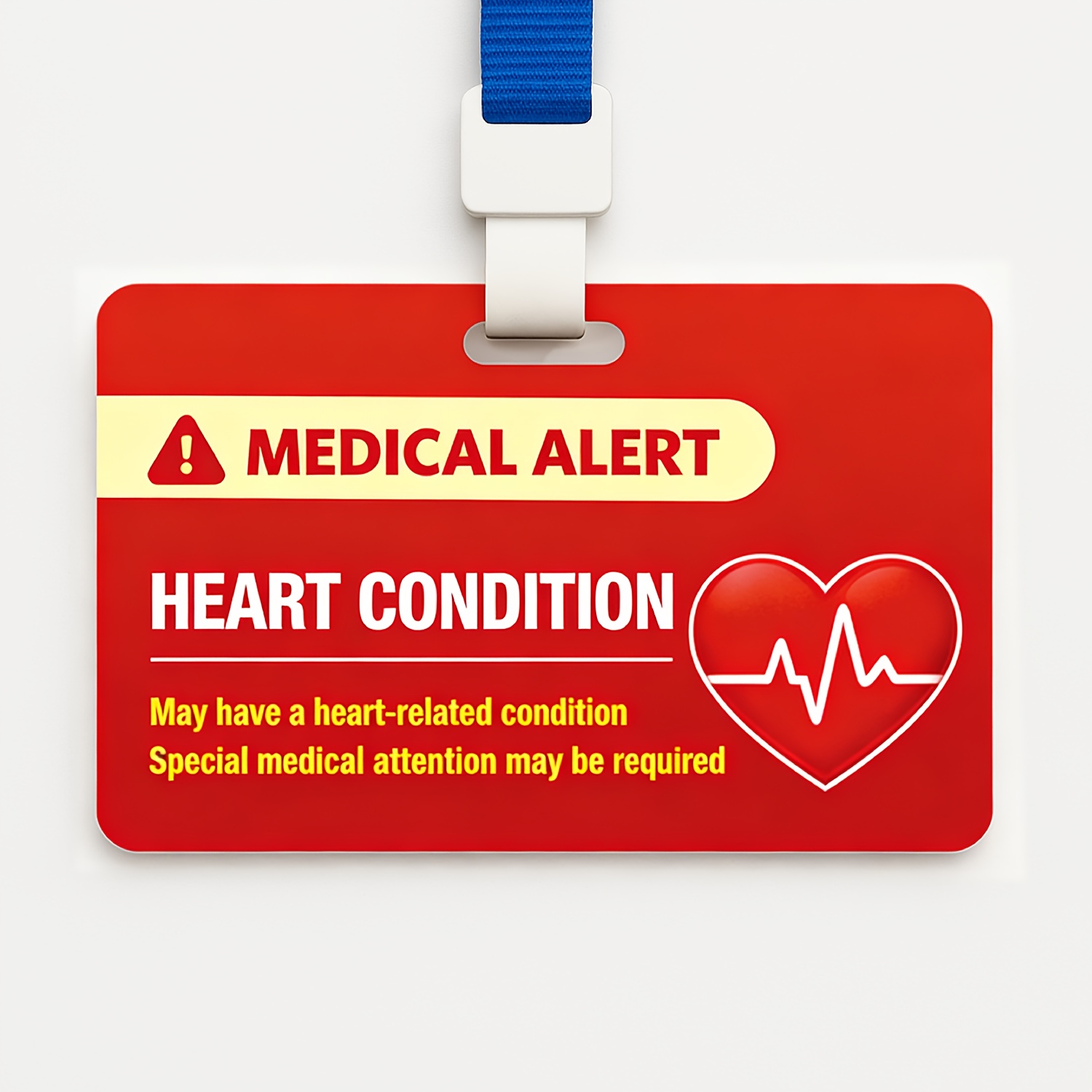 TEMU 1 SET, Tessera di per Condizioni Cardiache, Carta di d'Emergenza in PVC con Laccetto da e Informazioni di Emergenza sul Retro, per Viaggi e Uso