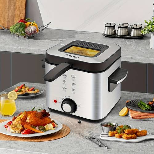 household deep fryer 1500w powerful heating 1 5l 2 5l 3l 5l 6l non stick inner pot adjustable temperature control convenient frying basket made of stainless for the kitchen
