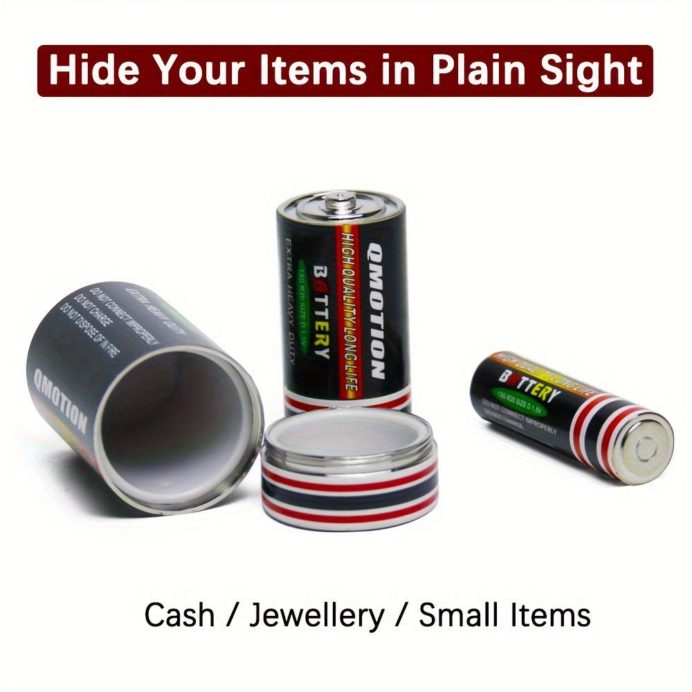 

Discreet Battery-shaped Safe - Metal Diversion For Money, Jewelry & Small Valuables Storage