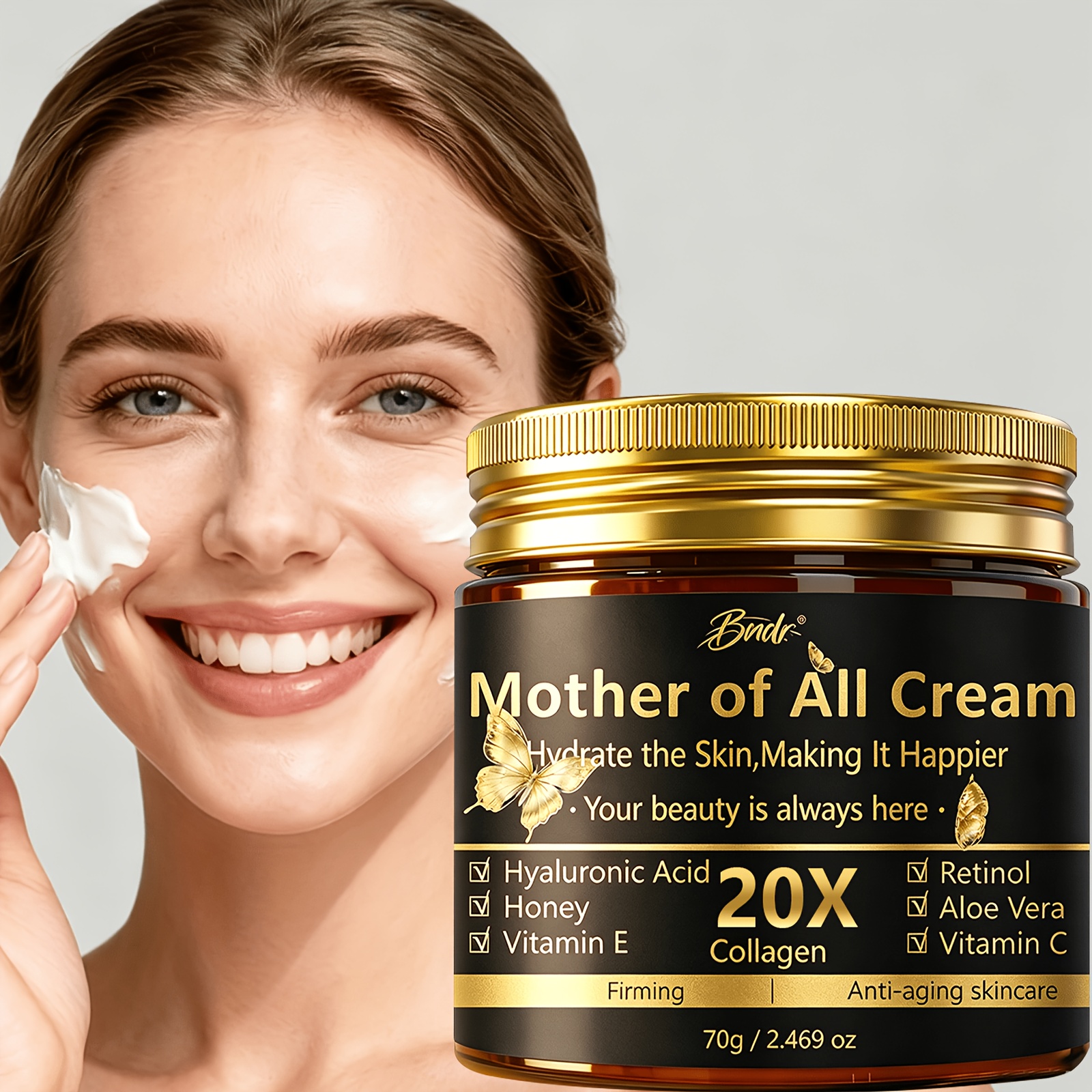Mother of for all cream / 20X Day And Night face Cream / Collagen Lift And Tight Face Cream with Retinol, Collagen, Hyaluronic Acid And Vitamin C / Moisturizing And Smoothing for All Skin Types / Alcohol-Free, 120-Hour Hydration - Image 8