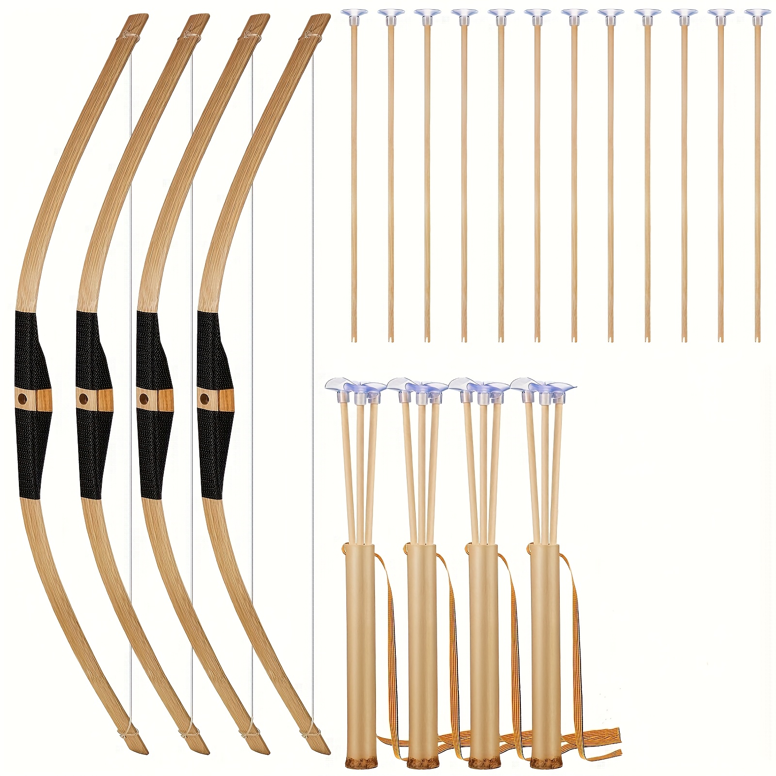 

4 Sets And Arrow 4 12 Wood Arrows With Suction Cups And 4 Arrow Holders For Outdoor And Indoor Play Gift