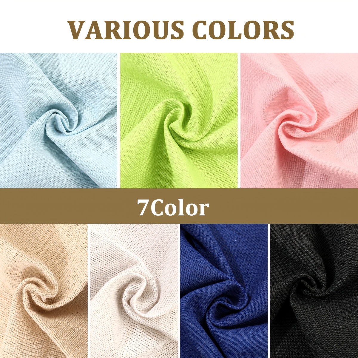 Embroidery Fabric Set, 3/7pcs 30x30cm, 7 Colors