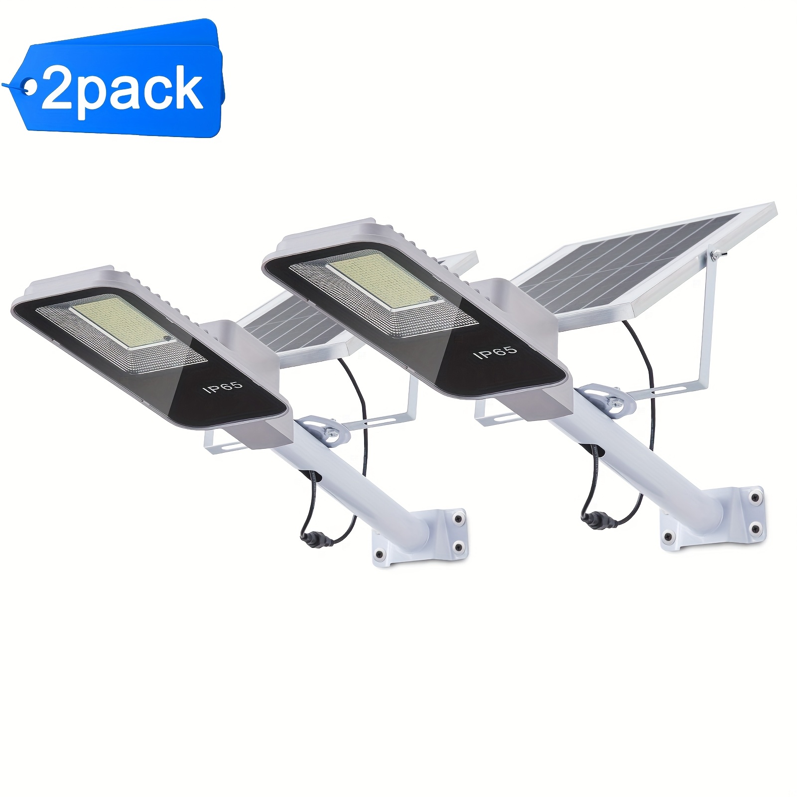 TEMU Solar-powered Led Street Lights Available In Packs Of 1, 2, Or 4, Featuring A Dimmable 6500k Brightness. Wall Lamps Come With A 6000mah Battery,